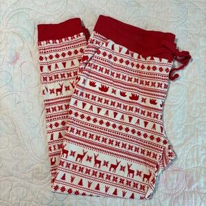 Red and White Holiday Pajama Joggers